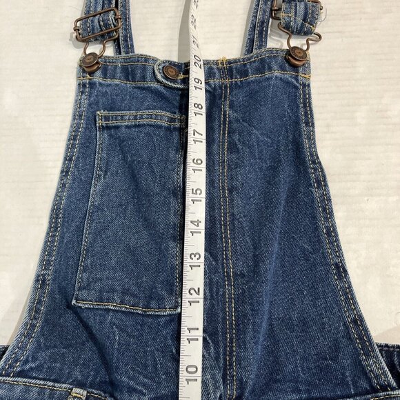 Hollister Denim Overalls Womens S Bib Distressed Tapered Leg Dark Wash 90s Y2K - Picture 5 of 9
